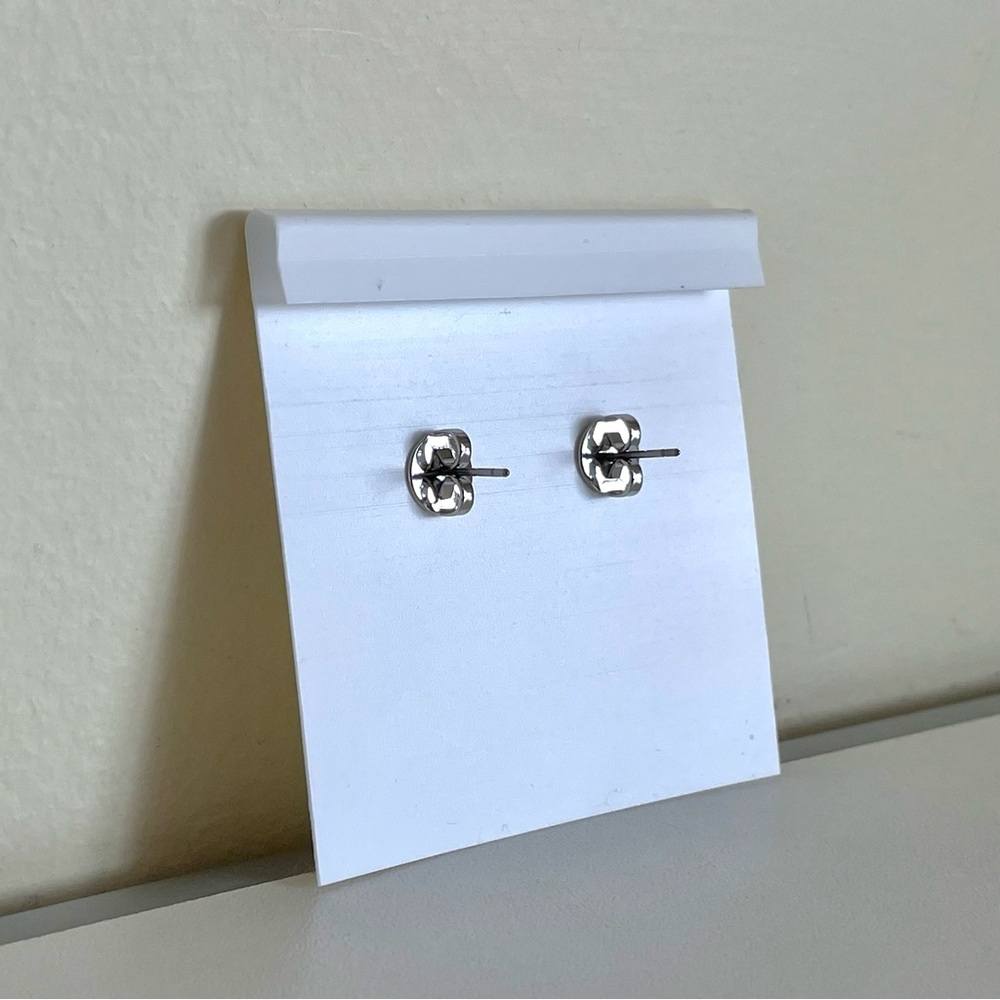 Tory Burch Small Silver Kira Stud Earrings - Picture 5 of 8